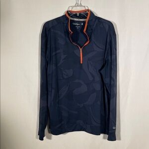 WALTER HAGEN MENS NAVY BLUE ATHLETIC QUARTER ZIP PULLOVER XL
